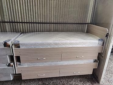 Кровати: Кроваты новые двух местных кровать мягкие одно местные Бишкек белые — 2