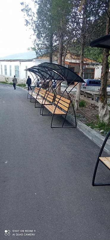 скамьи: Скамейка Со спинкой, С крышей — 2
