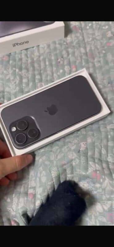 poco x5: IPhone 15 Pro, Колдонулган, 256 ГБ, Black Titanium, Коргоочу айнек, Каптама, Куту, 87 % — 2