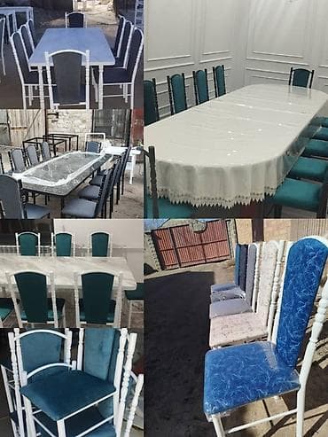 acne studios: Комплект столов и стульев на заказ, Для кухни, Прямоугольный — 4