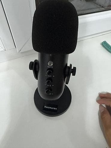 настольный микрофон: USB-микрофон Haomuren на настольной стойке - Подключение: USB — 1