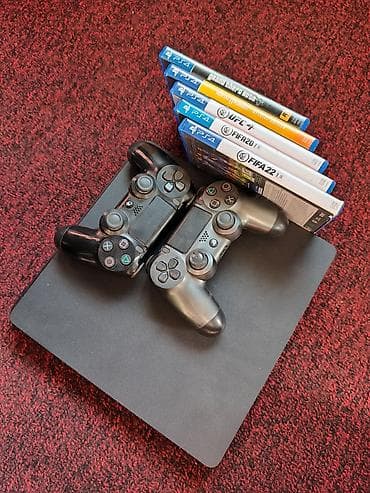 PlayStation 4 Slim с комплектом аксессуаров и игр Состав набора: -
