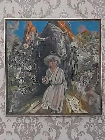 Үй жана бакча үчүн башка буюмдар: Картина «Эдельвейс», 2019. Автор: Ханафеев Р. Холст, масло, 90×90 — 5