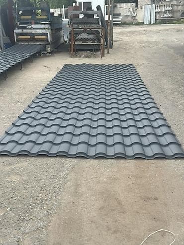 Металлочерепица волнистого профиля (серый графит) - Тип: кровельные