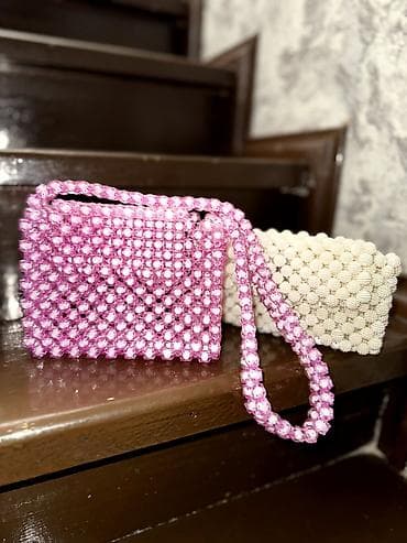 Сумочки-мини из бусин, ручная плетёная работа. - Модель: жёсткая