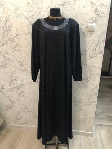 стильные модные платья больших размеров: Вечернее платье, Классическое, Длинная модель, С рукавами, 8XL, 7XL, 9XL — 7