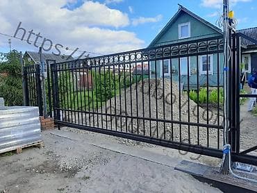 Откатные ворота: Металлические, Автоматические, Другой бренд, Консольная конструкция, Для частного дома, Кованая, Оптом, Новый, Бесплатная установка — 4