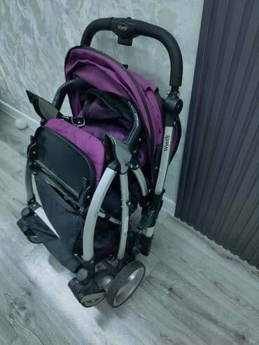 купить бу детскую коляску: Коляска, цвет - Фиолетовый, Б/у — 3