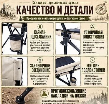 Стулья, табуретки: Кресло раскладное туристическое Camping Boss Pro Купить в Бишкеке — 5