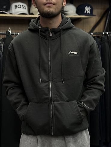 сумка унисекс: Мужская толстовка, Все размеры, Li-Ning, Новый, цвет - Черный, Платная доставка, Самовывоз — 3