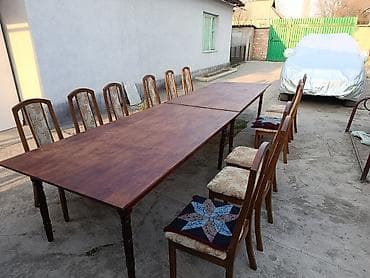 Стол и стул для зала, Б/у, цвет - Коричневый