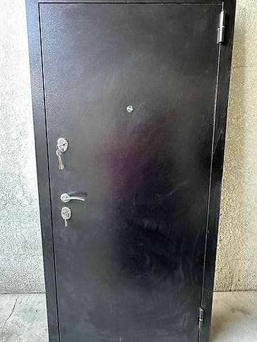 двухстворчатые двери: Двери для домов и квартир, Металлическая, Одностворчатая, цвет - Черный — 2