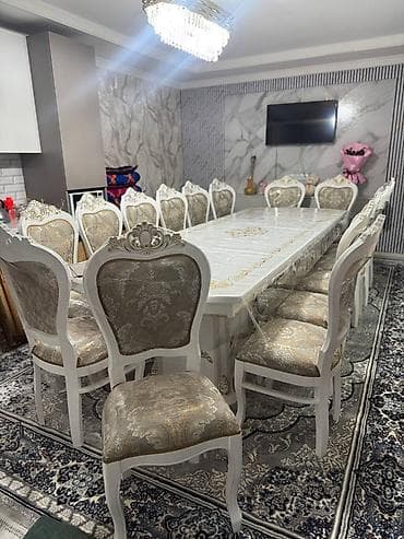 coffee table: Стол и стул для зала, цвет - Белый — 2