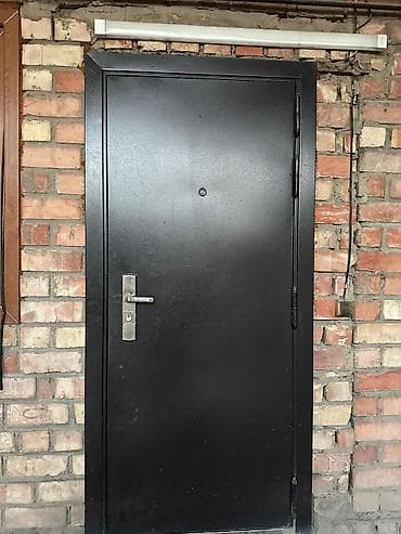 Двери для домов и квартир, Металлическая, Одностворчатая, Со стеклом, цвет - Черный