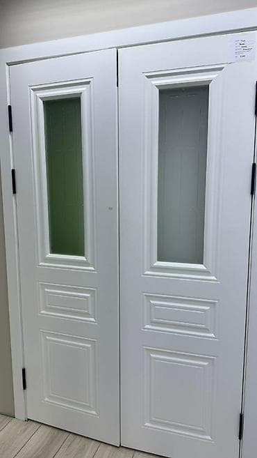 наружные двери для дома: Двуполое межкомнатное полотно с остеклением - Цвет: белый, матовое — 1