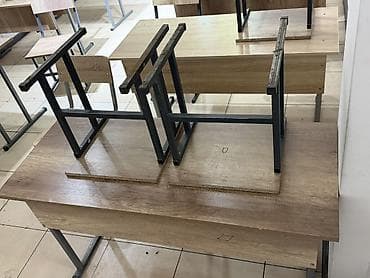 парта школьная двухместная: Комплект парты и стула, цвет - Серый — 4