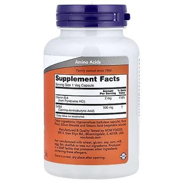 Красота и здоровье: ГАМК, GABA, Нейробион форте, с витамином B6, 100 растительных капсул — 3