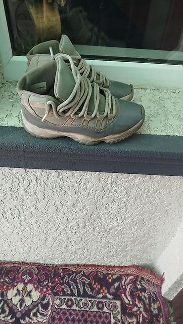 nike air jordan: Кроссовки Nike Air Jordan 11, серо-оливковая расцветка — 3