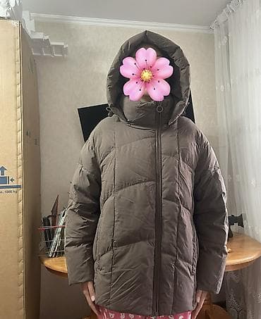 tech fleese: Пуховик, По колено, С капюшоном, M — 1