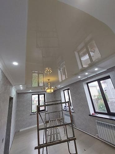 потолок на кыргызском: Керме шыптар Жылтырак, Жылтырабаган, 3D потолоктор Монтаждоо, Кепилдиги, Демонтаждоо — 3