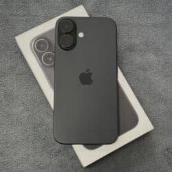 рабочий бу ноутбук: IPhone 16, Б/у, 128 ГБ, Защитное стекло, Коробка, Чехол, 92 % — 1