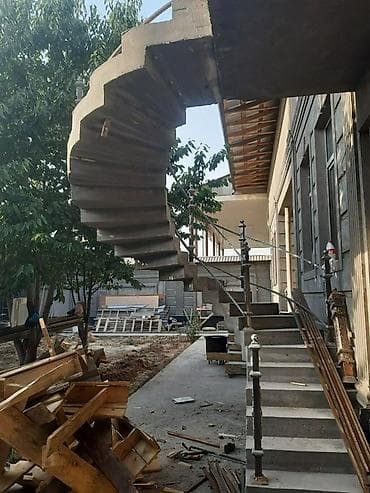 трубогиб услуги: Бетонная лестница Для дома, Форма лестницы: Винтовая — 3