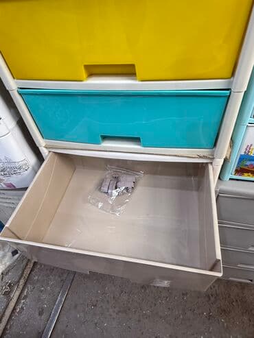 прикроватные тумбочки размеры: Комод для одежды, Новый, Без зеркала, Пластик, цвет - Бежевый, Платная доставка — 11