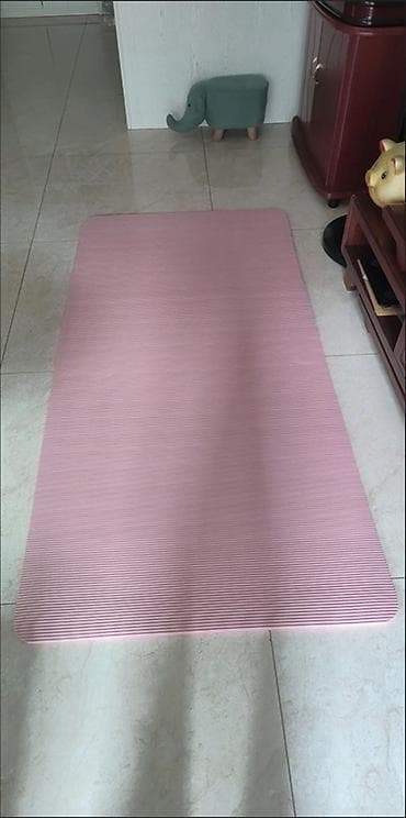 Үй жана бакча: Толстый коврик для йоги/фитнеса, розовый. Размер 185 на 90 Толщина 20 — 2