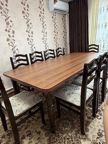 Эмерек: Конок бөлмөсү үчүн үстөл жана отургуч, Колдонулган, Өзү алып кетүү, түсү - Күрөң — 5