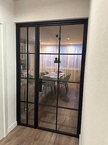 Металлические сейфовые двери: Межкомнатная дверь, Новый, Со стеклом, Одностворчатая, Металлическая, Распашная, Лофт — 4