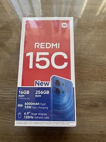 Redmi, Redmi 15C, Новый, 256 ГБ, цвет - Черный, 2 SIM
