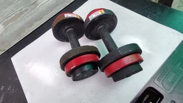 хромированные гантели: Гантели железные разборные Вес одной гантели 8кг Общий вес 16кг Цена — 2