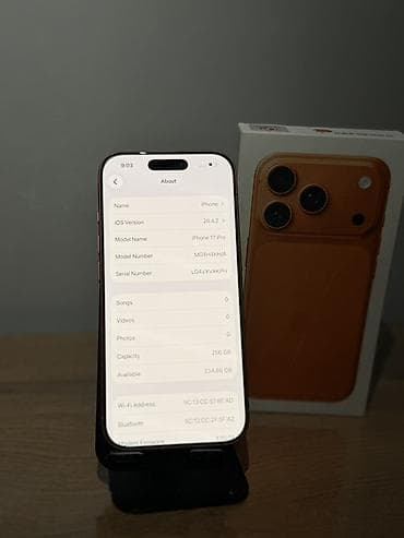 16 про мах 256: IPhone 17 Pro, Б/у, 256 ГБ, Оранжевый, Коробка — 3