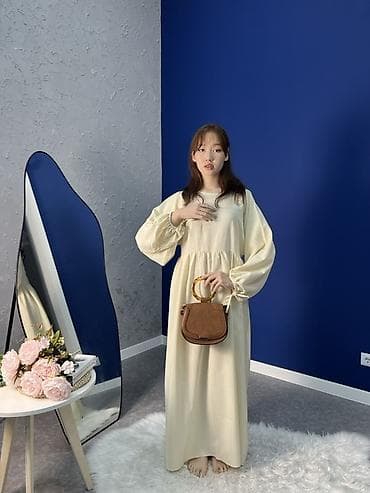 шифон платье: Повседневное платье, Made in KG, Осень-весна, Длинная модель, Прямое, Стандарт — 5