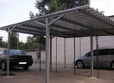 тентовый гараж: Навес, Односкатный, Металл, Поликарбонат, Установка — 2