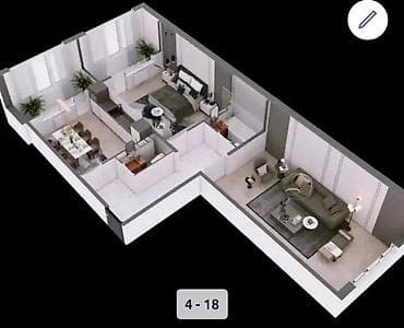 церковь квартира: 2 комнаты, 74 м², 108 серия, 7 этаж, Дизайнерский ремонт — 9