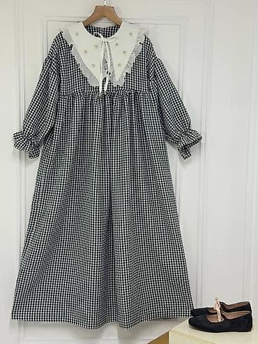 свободный: Повседневное платье, Осень-весна, Длинная модель, Стандарт — 1