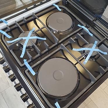 кирпичный стонок: Классические напольные кухонные плиты с духовкой - Тип — 8