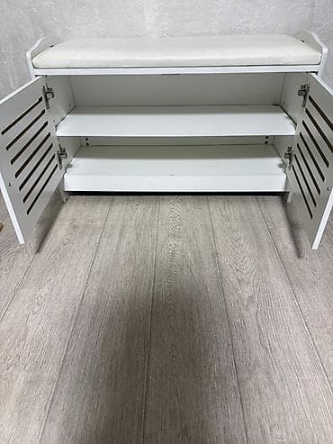 банкетка для пианино: Банкетка, Б/у, С полками, цвет - Белый — 3