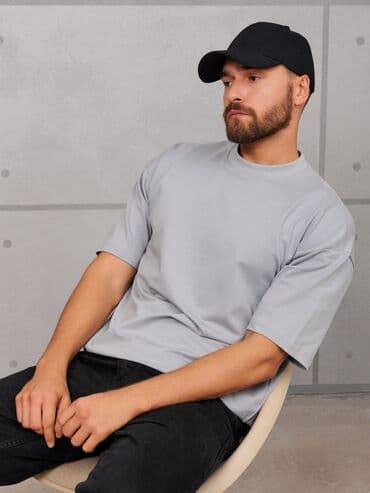 мужские футболки с широким вырезом: Мужская футболка оверсайз, от 10шт скидка Идеальный пошив - Цвет — 9