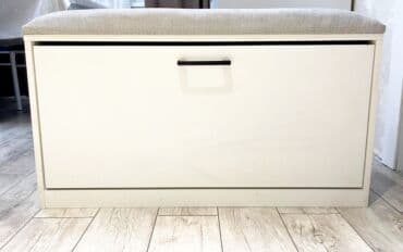 обувная полка с пуфиком: Тумба и подставка для обуви, Новый, Другой материал, Самовывоз, Платная доставка, цвет - Белый — 2