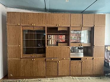 кыргыз мебель: Дубал шкаф, Дубал шкаф түрү: Модулдуу, Үй, конок бөлмөсү үчүн, Өзгөчөлүктөрү: Телевизор коюучу бөлүк менен — 2