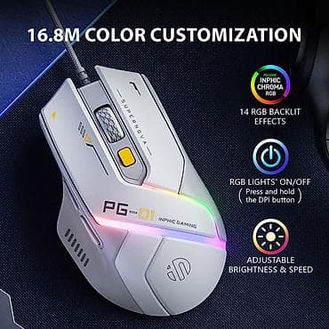 9600: НОВАЯ игровая проводная мышь Inphic PG-01 Supernova - Сенсор игрового — 1