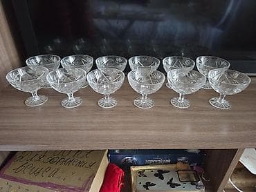 применение: Набор хрустальных креманок на ножке — 12 штук. - Материал: хрусталь — 1