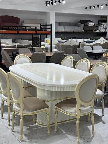 dinner table: Стол и стул для зала, цвет - Белый — 2