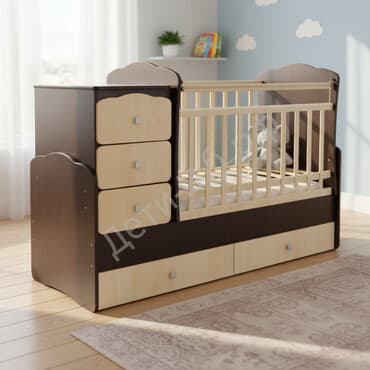 Манежи-кровати: Детская односпальная кровать, Б/у, Для девочки, Для мальчика, С матрасом, МДФ, Самовывоз — 1