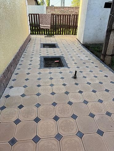 сетка мелкая: Тротуарная плитка «Октагон» с вставками - Тип: модульная бетонная — 5