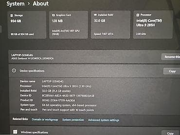 Техника и электроника: Ультрабук, Б/у, Intel Core Ultra 9 — 5