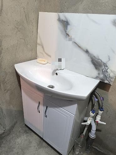 мебель камод: Тумба для ванны, С раковиной, Другой материал, цвет - Белый — 1