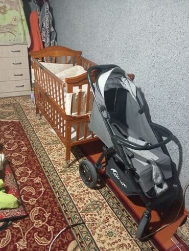 детская кровать колыбель: Детская мебель и коляска для малыша — комплект. 1) Деревянная — 2